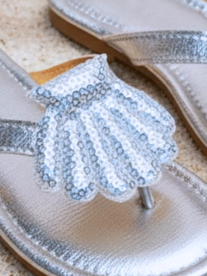 Silver Seashell Sparkle Sandals