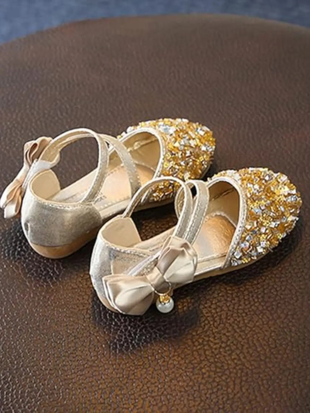 Gold Sequin Ballerina Flats By Liv and Mia Mia Belle Girls