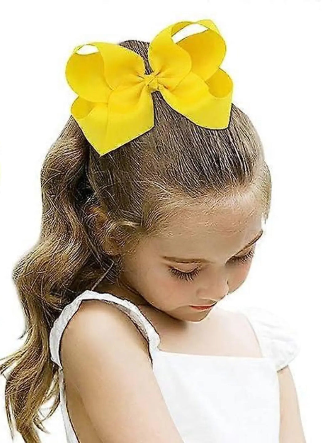 Girls Yellow 6 Inch Hair Bow Mia Belle Girls