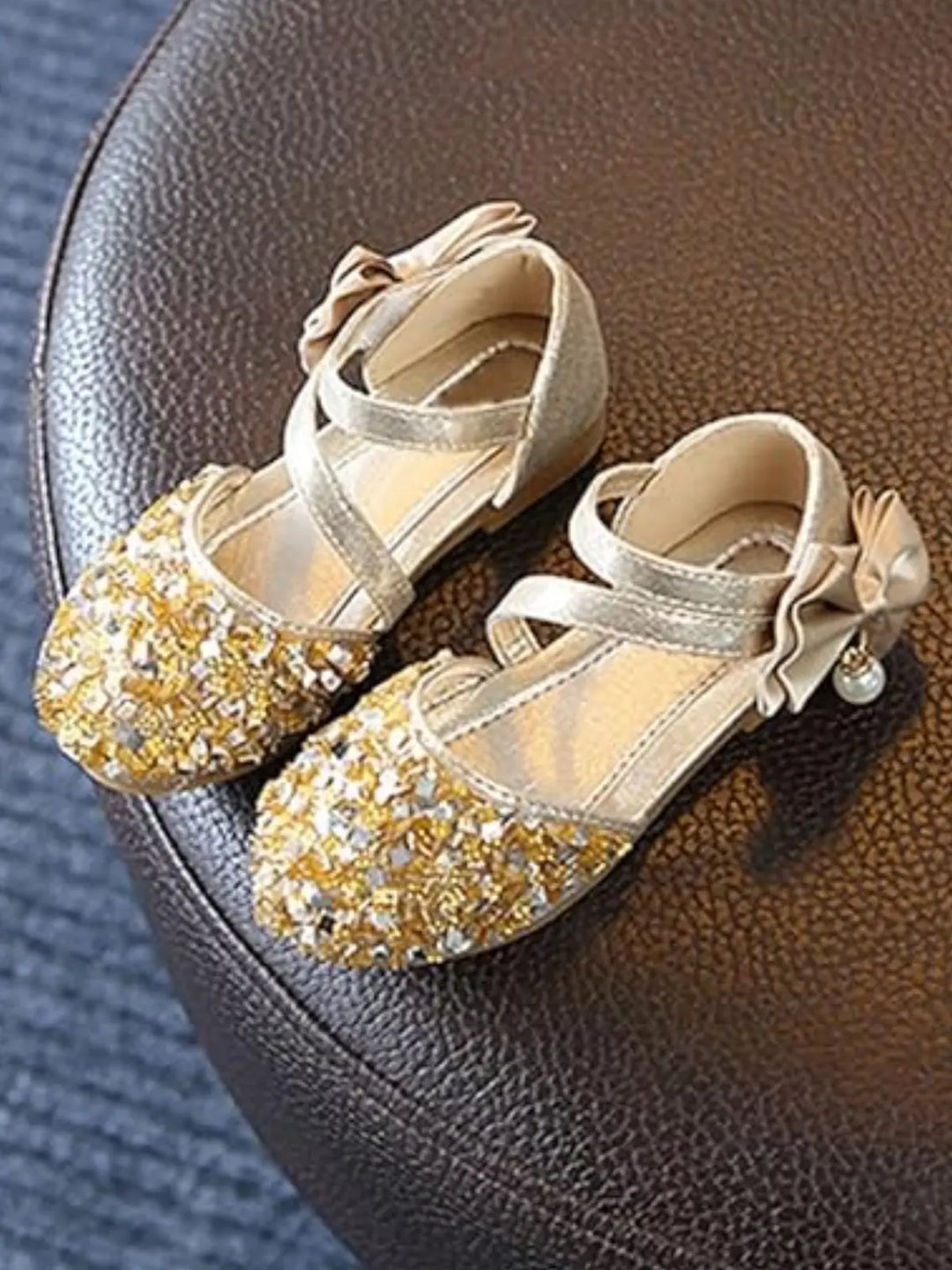 Gold Sequin Ballerina Flats By Liv and Mia Mia Belle Girls