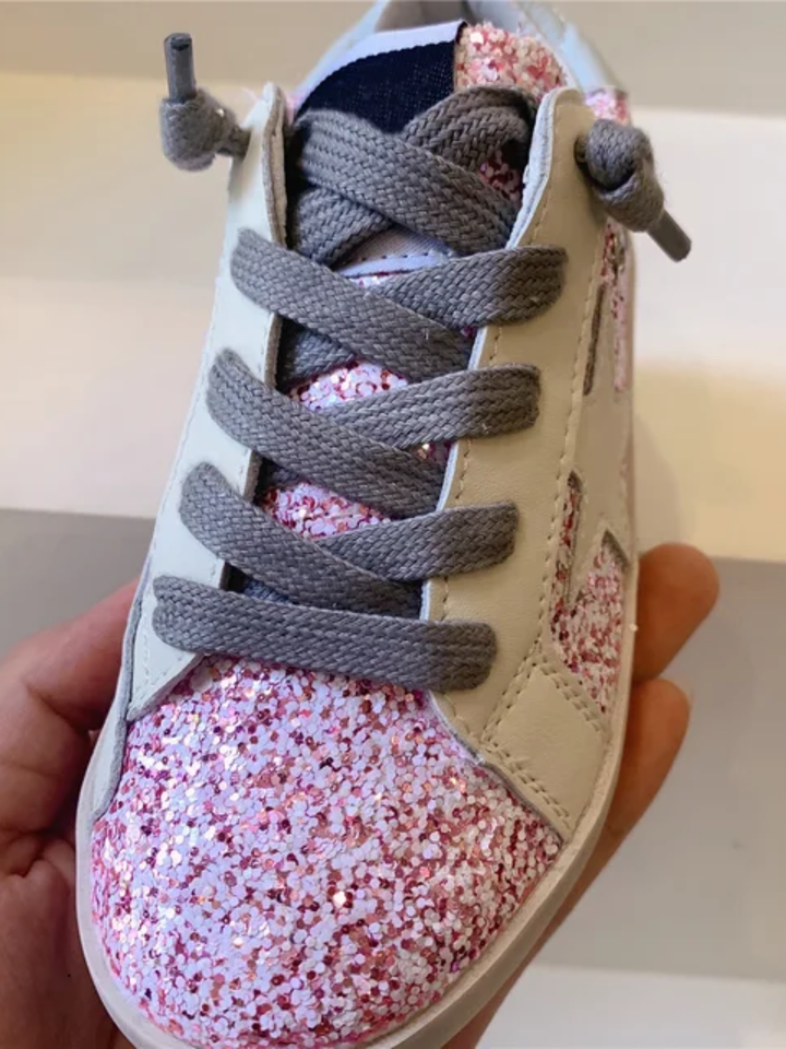 Dazzling Steps Pink Glitter Sneakers by Liv and Mia Mia Belle Girls