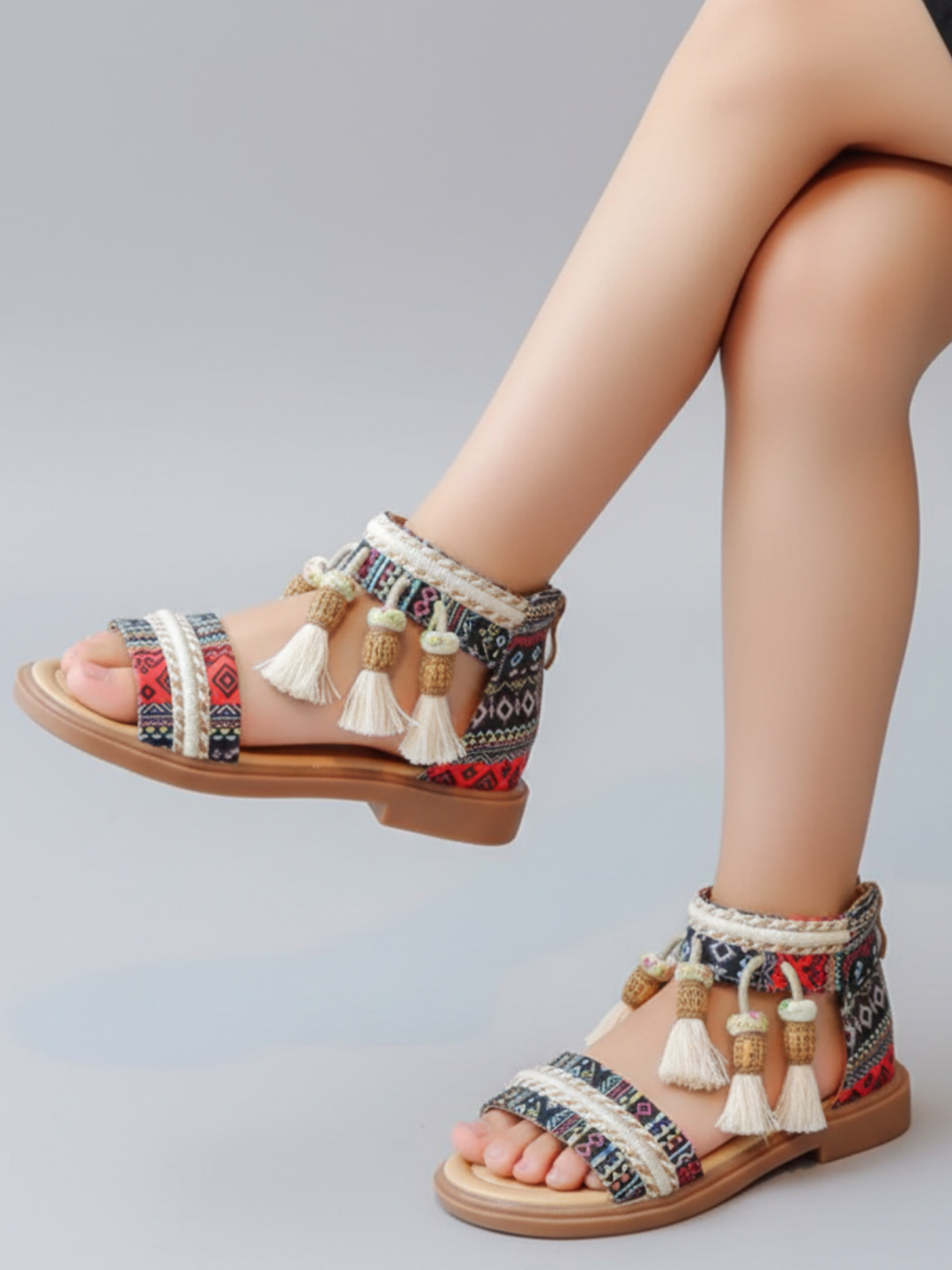 Boho Tassel Gladiator Sandals by Liv and Mia