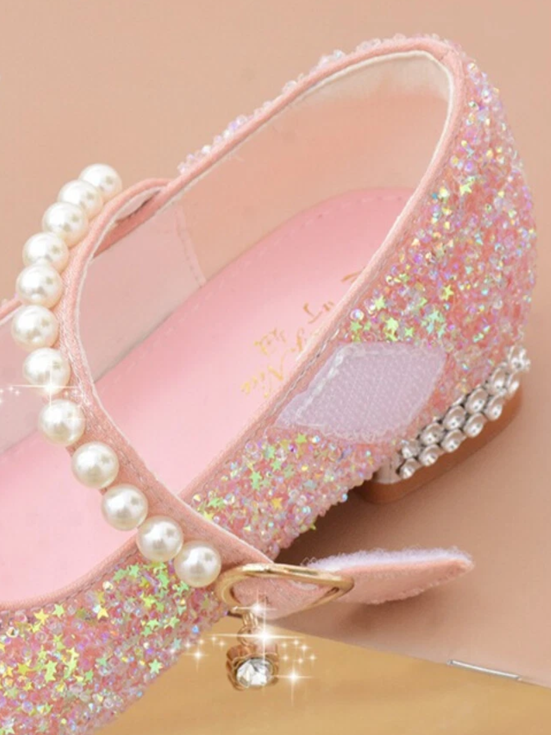 Enchanted Girl Pearl Strap Sparkling Mary Jane Shoes By Liv and Mia Mia Belle Girls