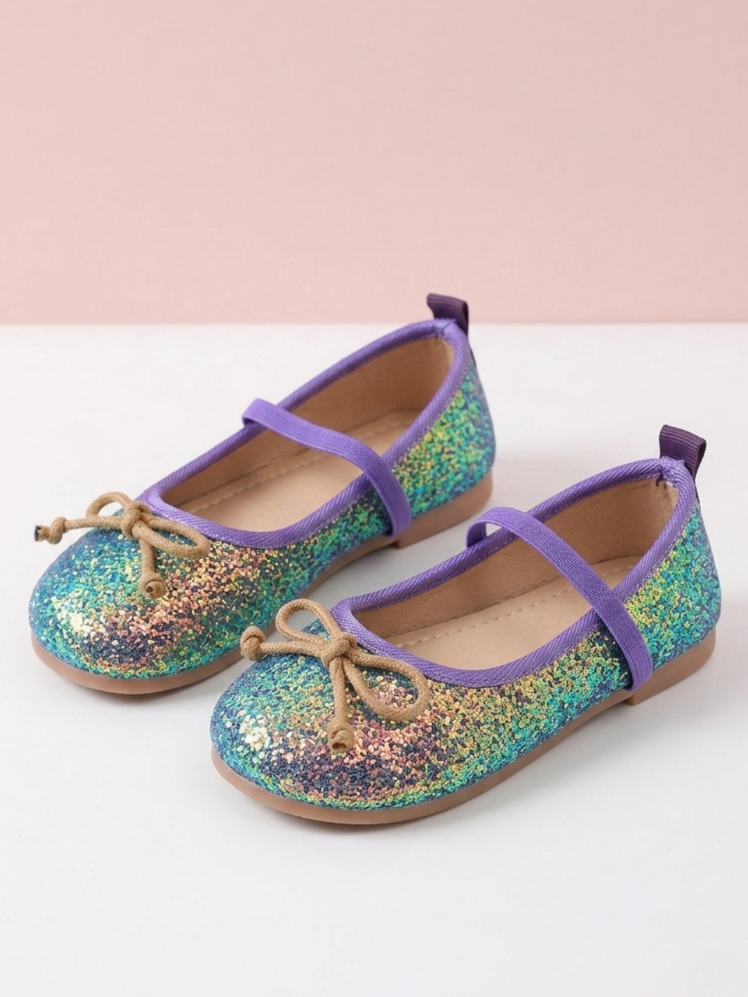 Girls Mermaid Glitter Ballet Flats Mia Belle Girls