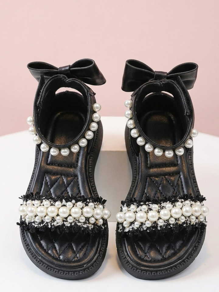 Chic and Stylish Girls' Sandals with Pearl Accents By Liv and Mia Mia Belle Girls