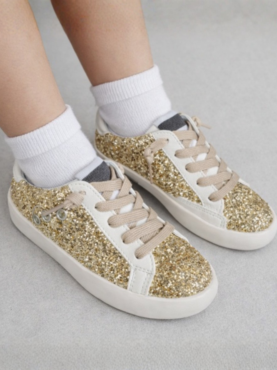 Pure Gold Glitter Sneakers by Liv and Mia Mia Belle Girls