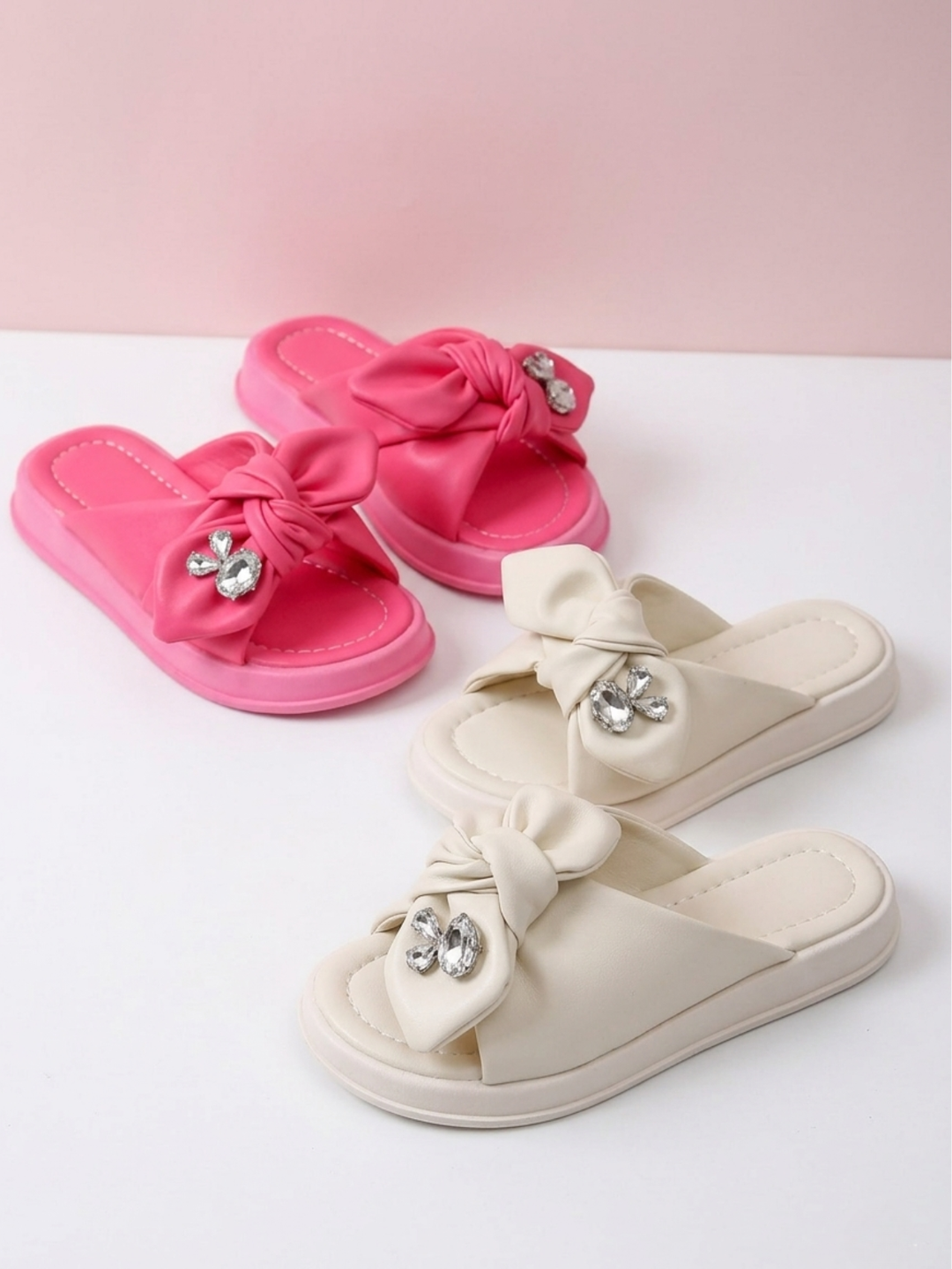 Sparkle & Shine Rhinestone Bow Sandals Mia Belle Girls