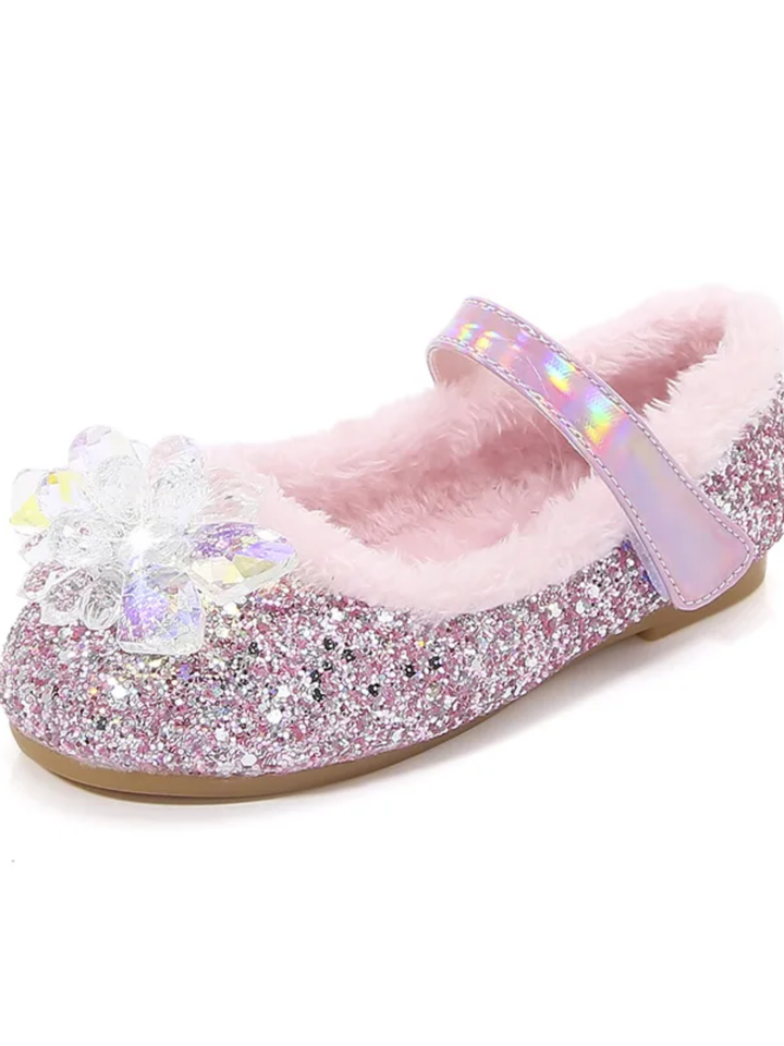 Plush and Glam Fur-Lined Princess Crystal Shoes By Liv and Mia Mia Belle Girls