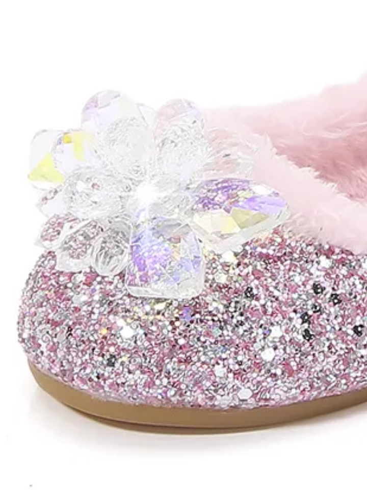 Plush and Glam Fur-Lined Princess Crystal Shoes By Liv and Mia Mia Belle Girls