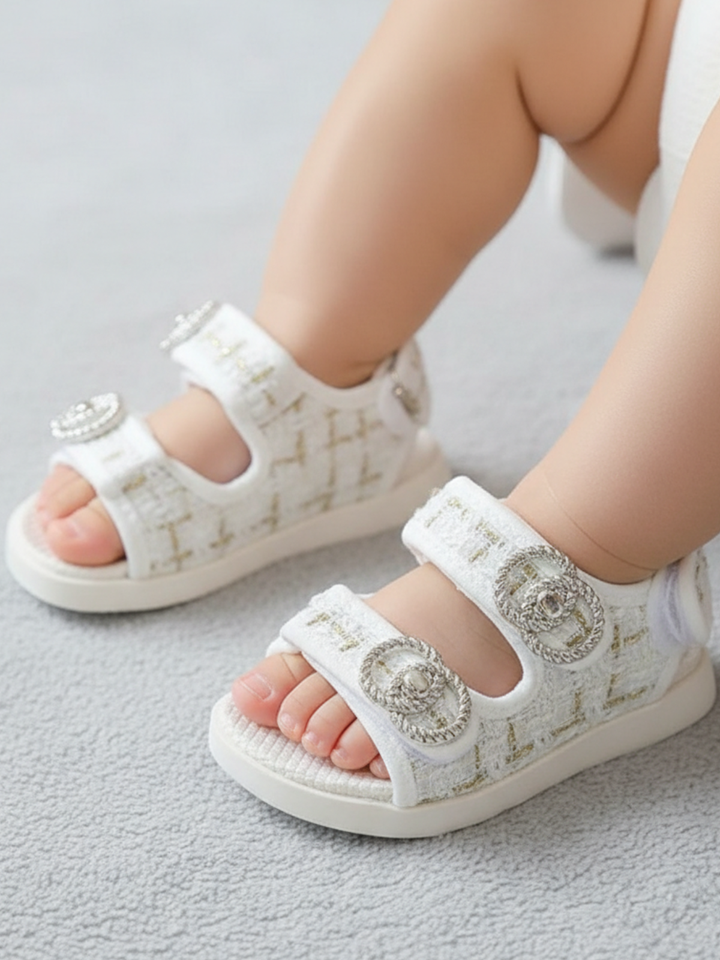 Sassy Shimmer Tweed Sandals by Liv and Mia Mia Belle Girls