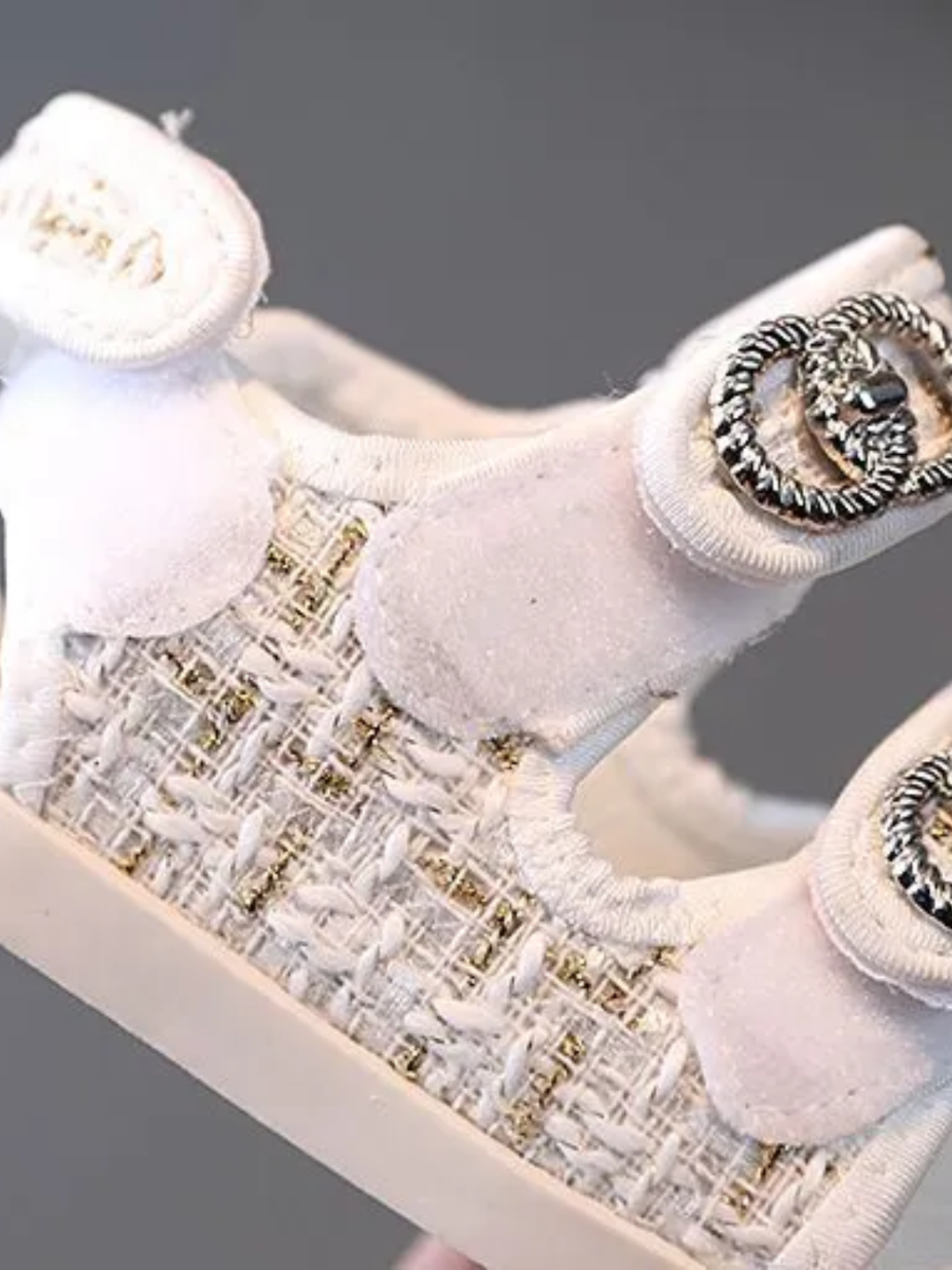 Sassy Shimmer Tweed Sandals by Liv and Mia Mia Belle Girls