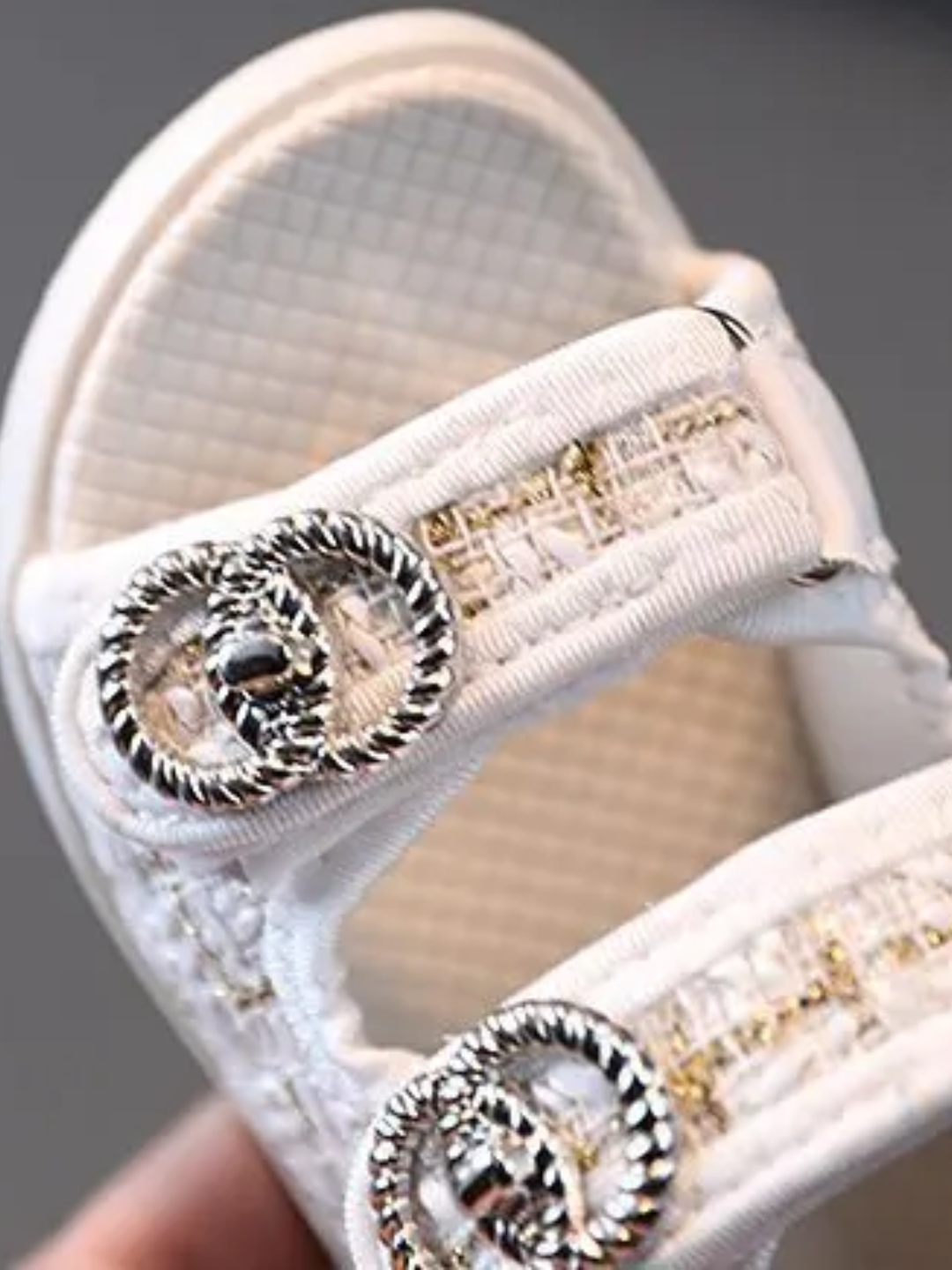 Sassy Shimmer Tweed Sandals by Liv and Mia Mia Belle Girls