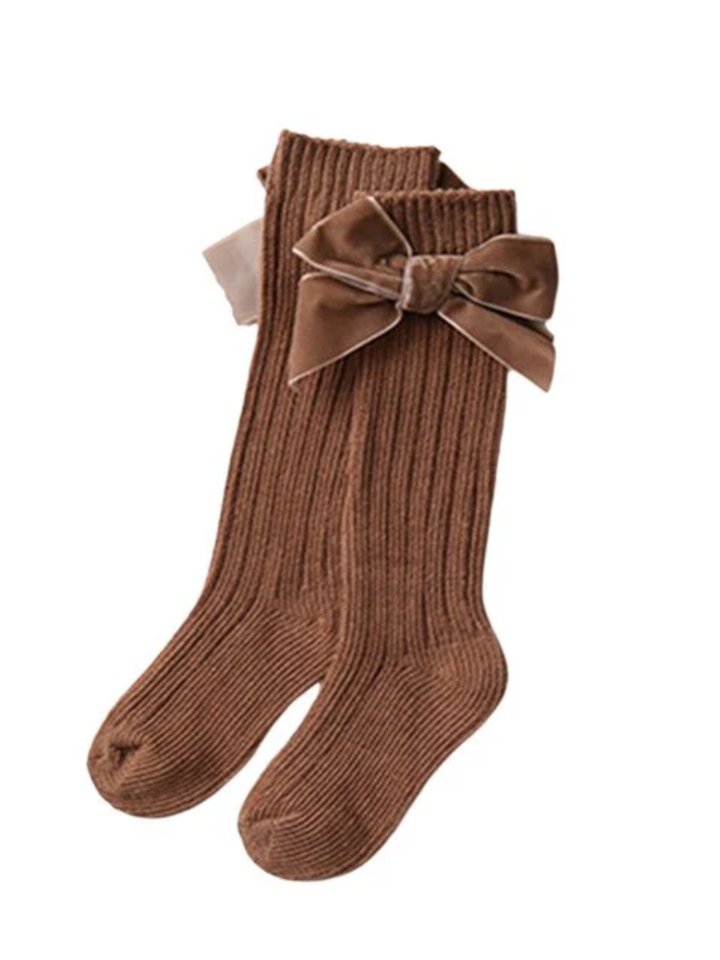 A Little Velvet Bow Long Socks