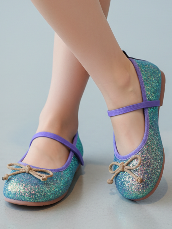 Girls Mermaid Glitter Ballet Flats Mia Belle Girls