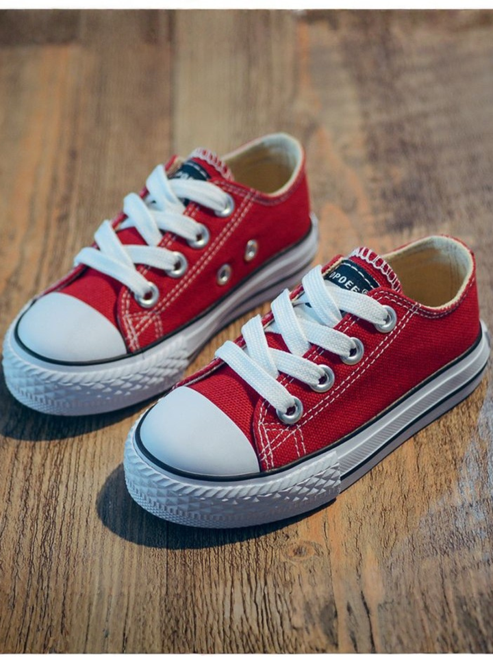 Keep It Casual Red Canvas Sneakers By Liv and Mia Mia Belle Girls