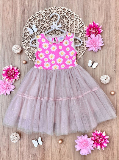Mia Belle Girls Daisy Print Tutu Dress | Girls Spring Dresses