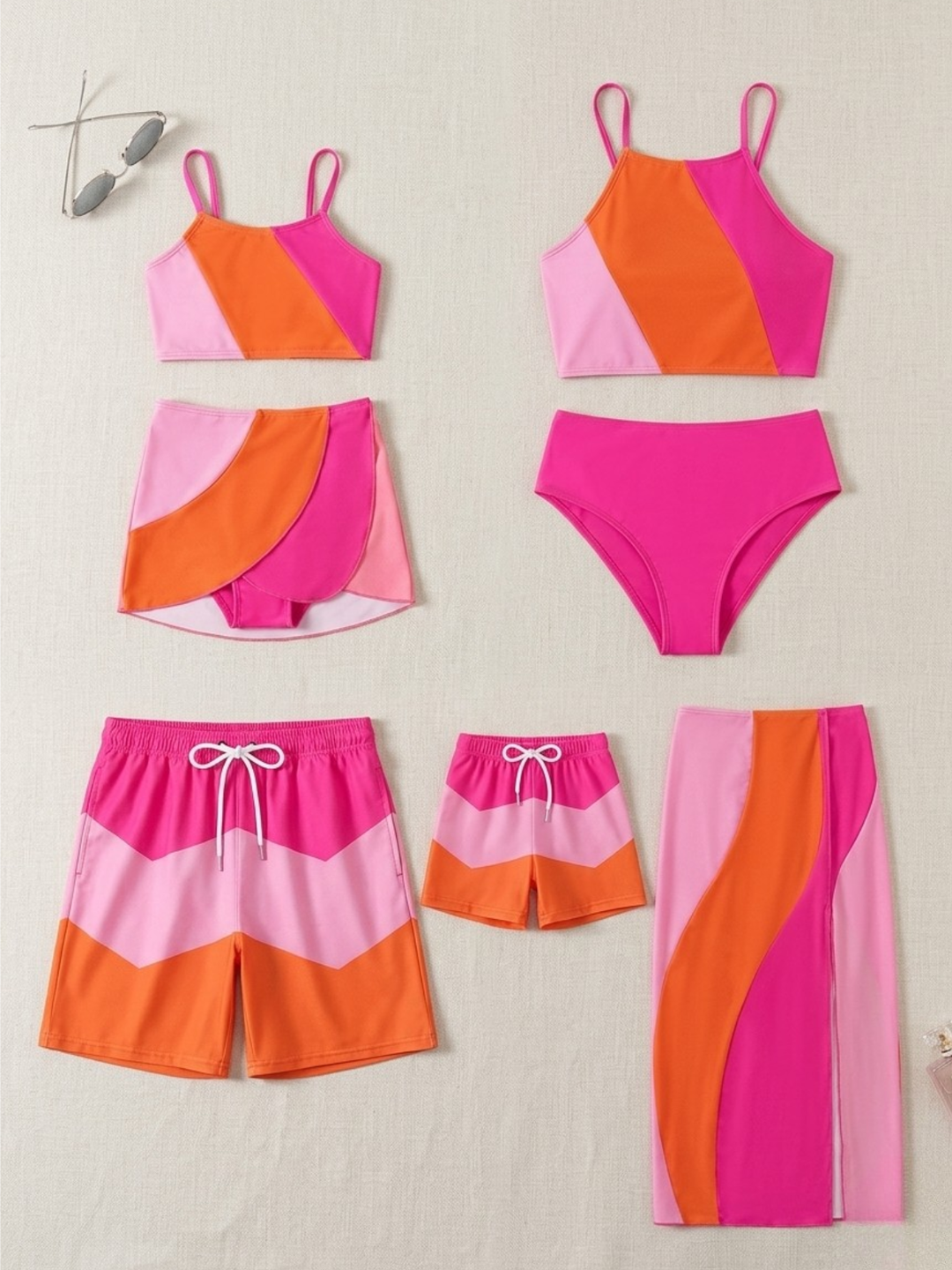 Sunset Waves Family Matching Swimsuits Mia Belle Girls