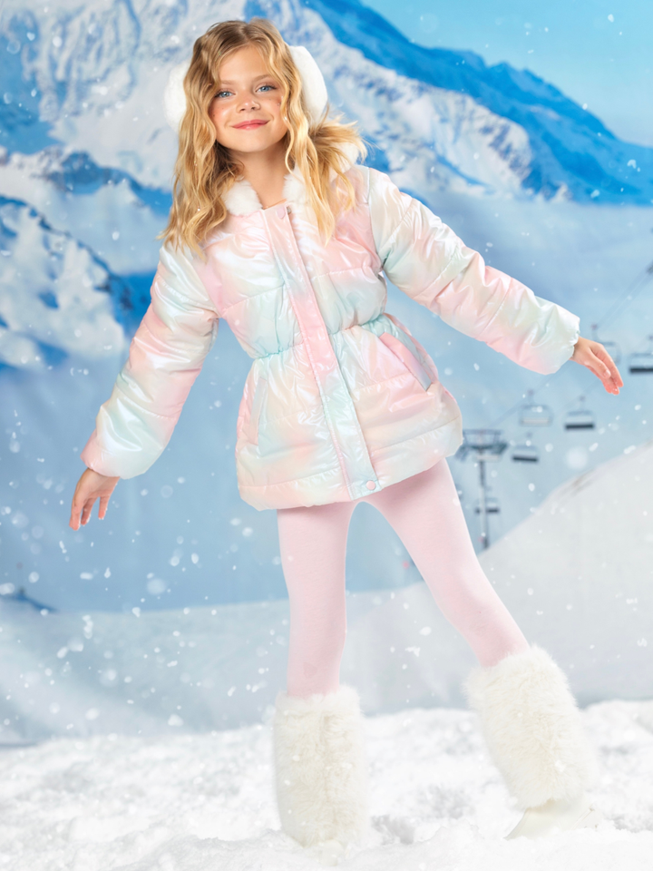 Iridescent Daydream Hooded Puffer Jacket