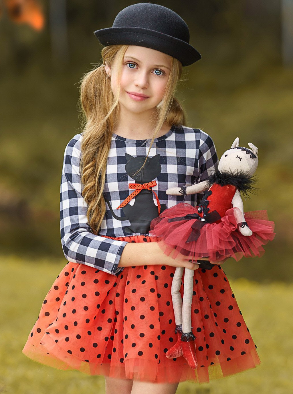 Girls Fall Dresses | Plaid & Polka Dot Tutu Dress