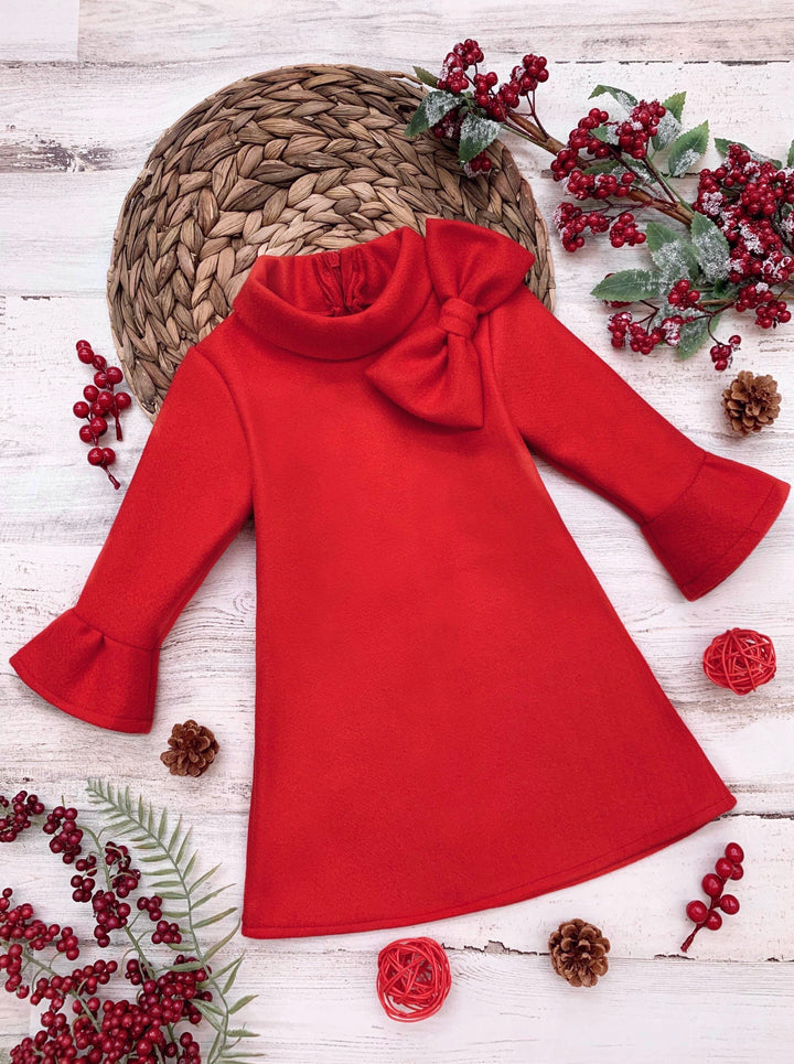 Fancy Fabulous Bow Cherry A-Line Dress