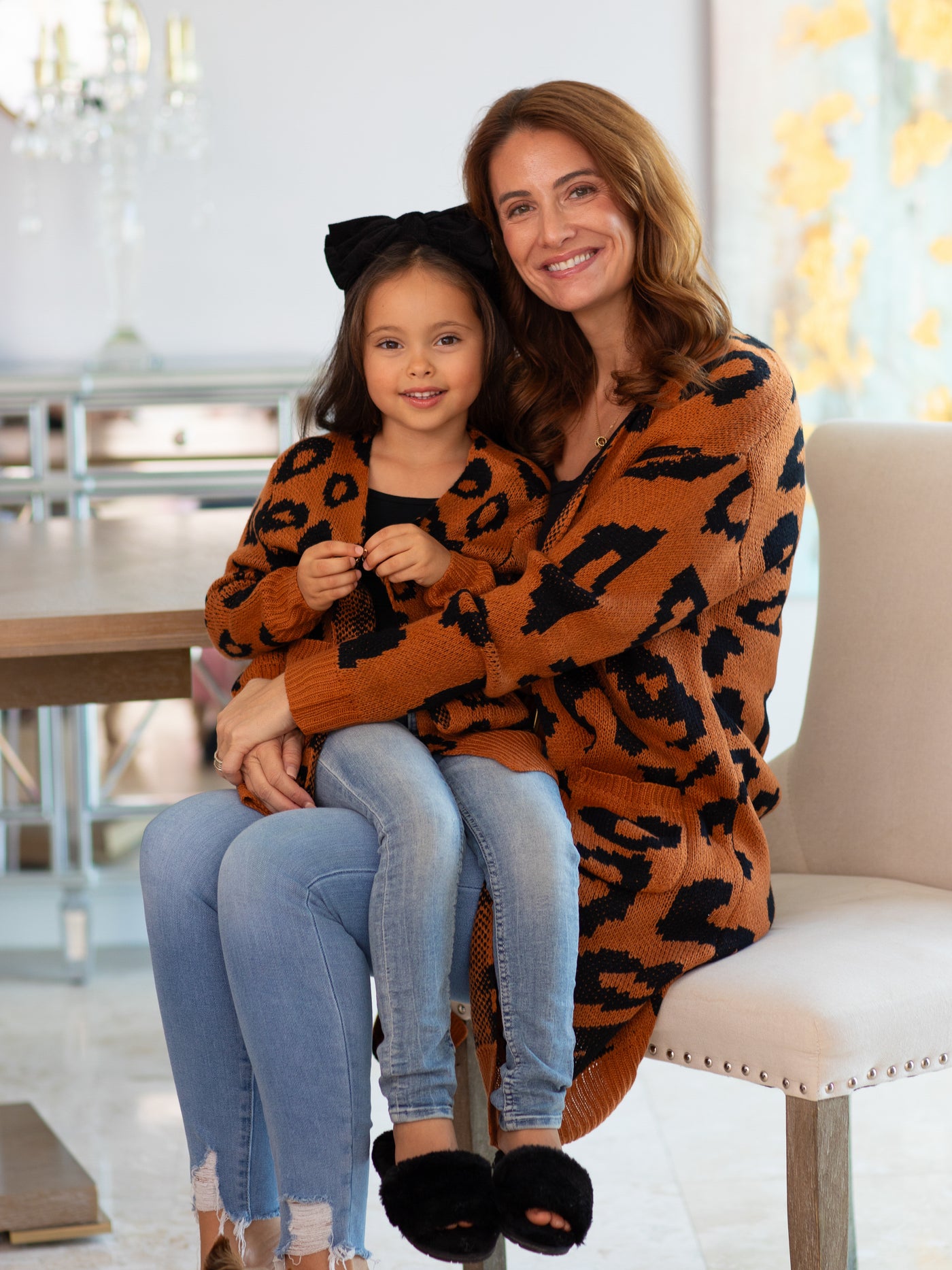 Mommy & Me Sweaters | Large Leopard Print Cardigan | Mia Belle Girls