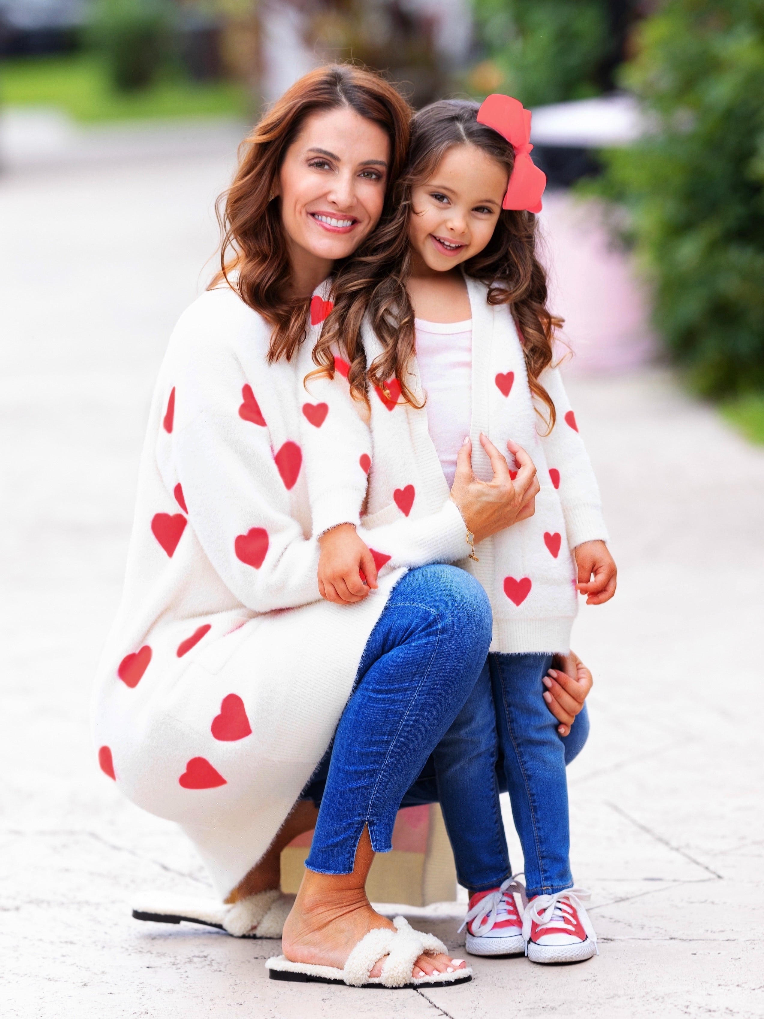 Mommy and Me I Love You Lots Oversized Heart Cardigan – Mia Belle
