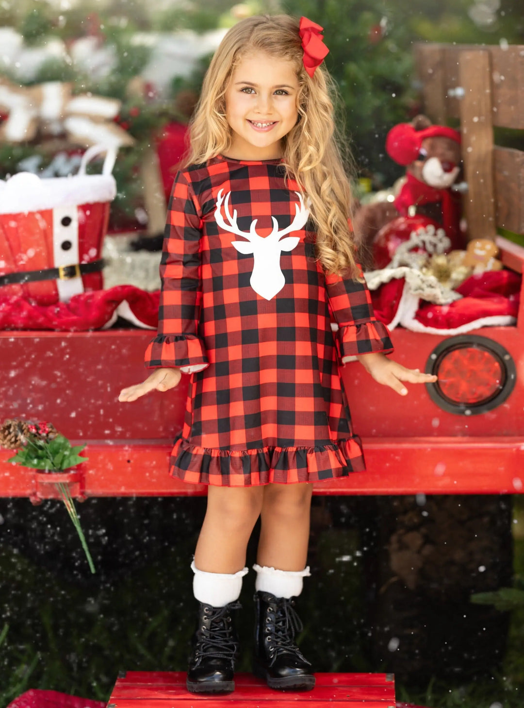 Leading The Way Checkered Plaid Ruffle Dress Mia Belle Girls Leading The Way Checkered Plaid Ruffle Dress Mia Belle Girls