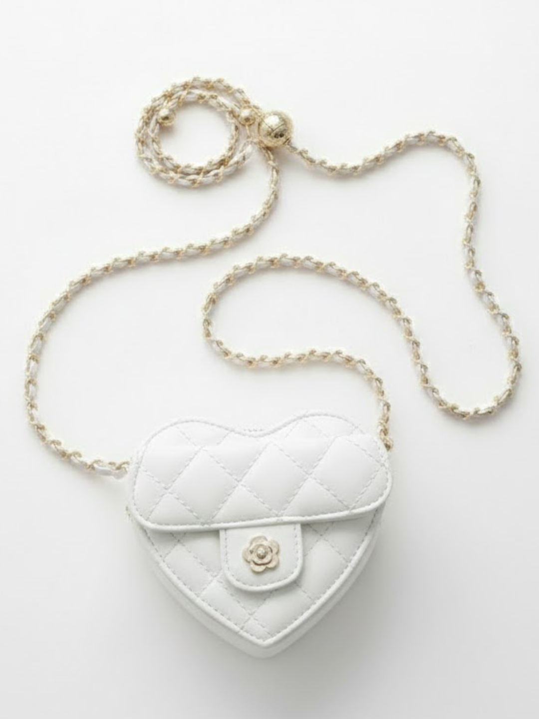 Sweetheart Quilted Chain Crossbody Bag