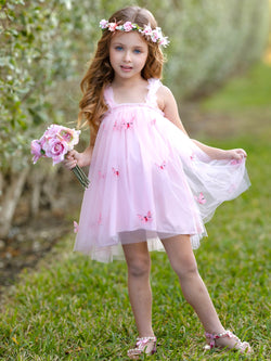 Butterfly Bliss Pink Tulle Dress