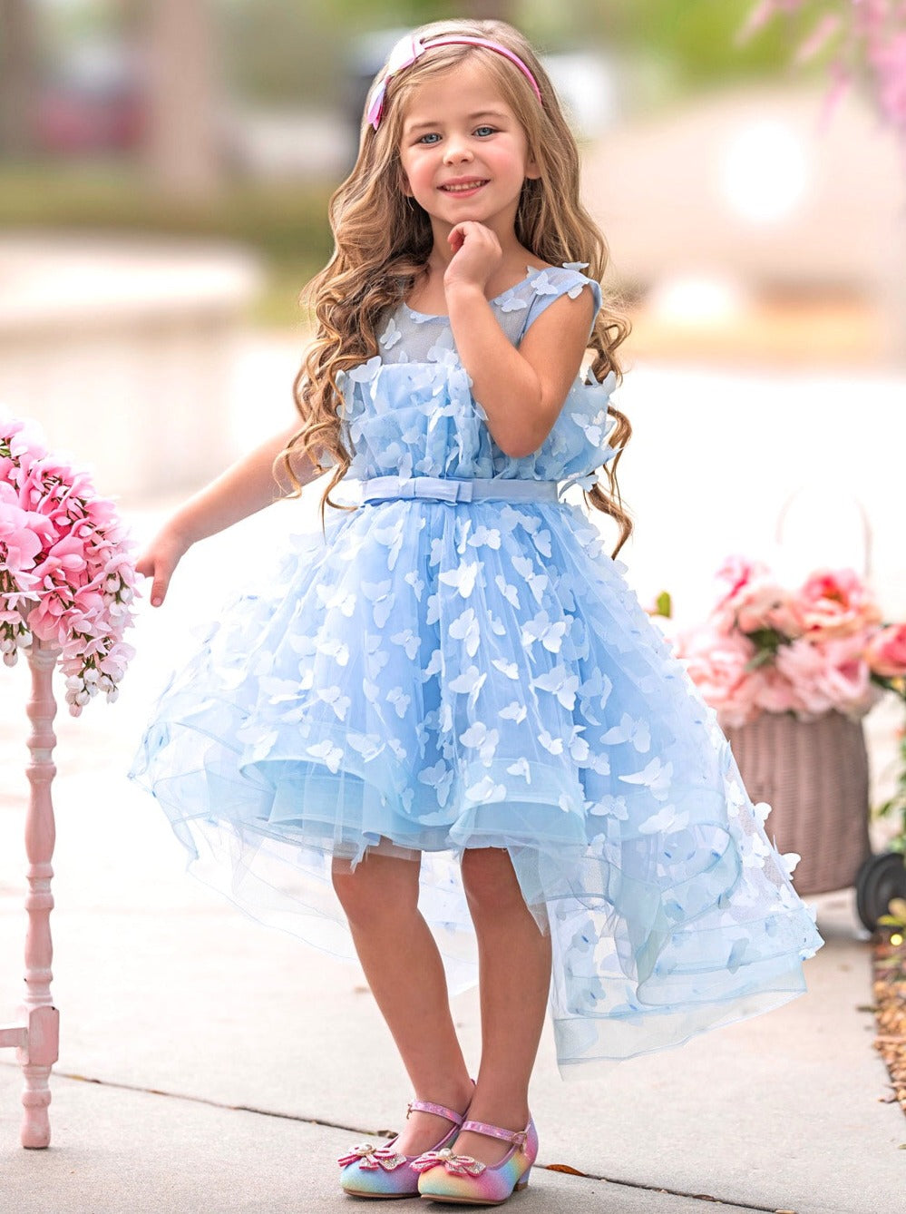 When Dreams Come True Blue Butterfly Dress Blue / 4T When Dreams Come True Blue Butterfly Dress Blue / 4T