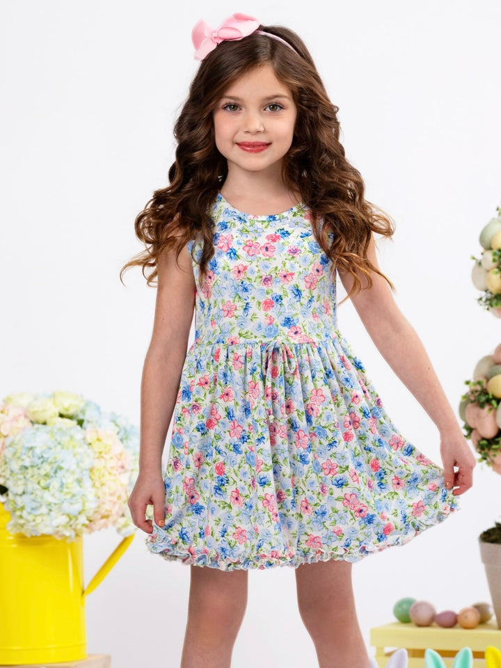 Petal Grace Sleeveless Floral Easter Dress