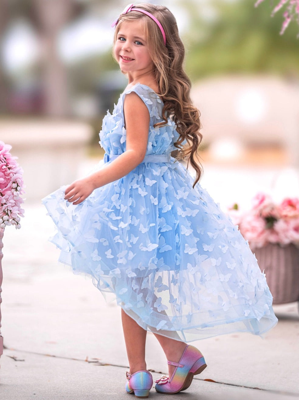 When Dreams Come True Blue Butterfly Dress Blue / 4T When Dreams Come True Blue Butterfly Dress Blue / 4T