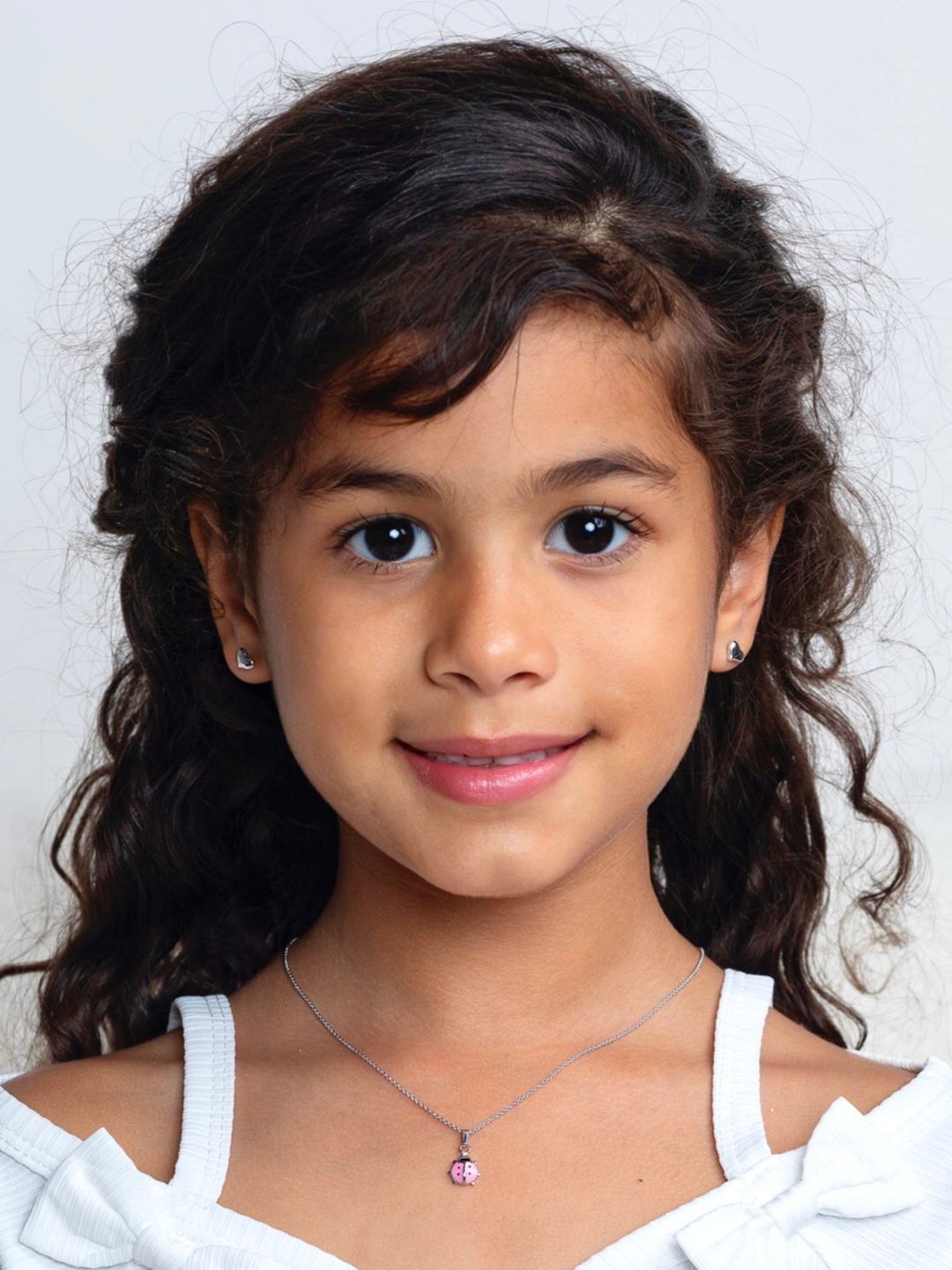 Sterling Silver Pink Ladybug Pendant Necklace