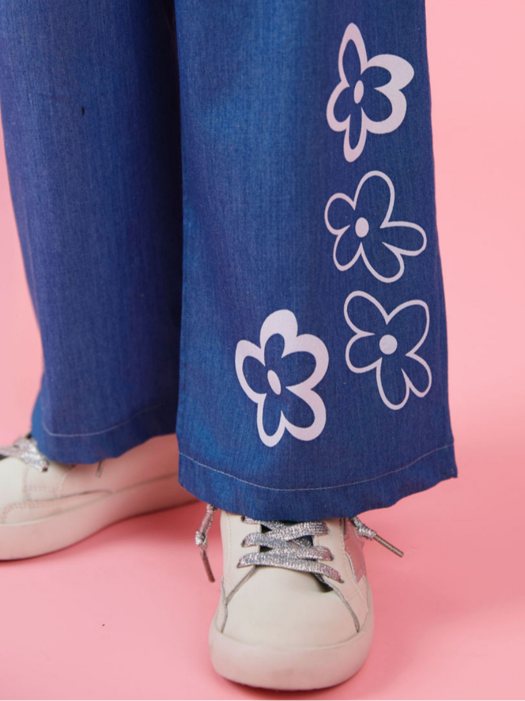 Flower Trail Relaxed Fit Luxe Denim Pants