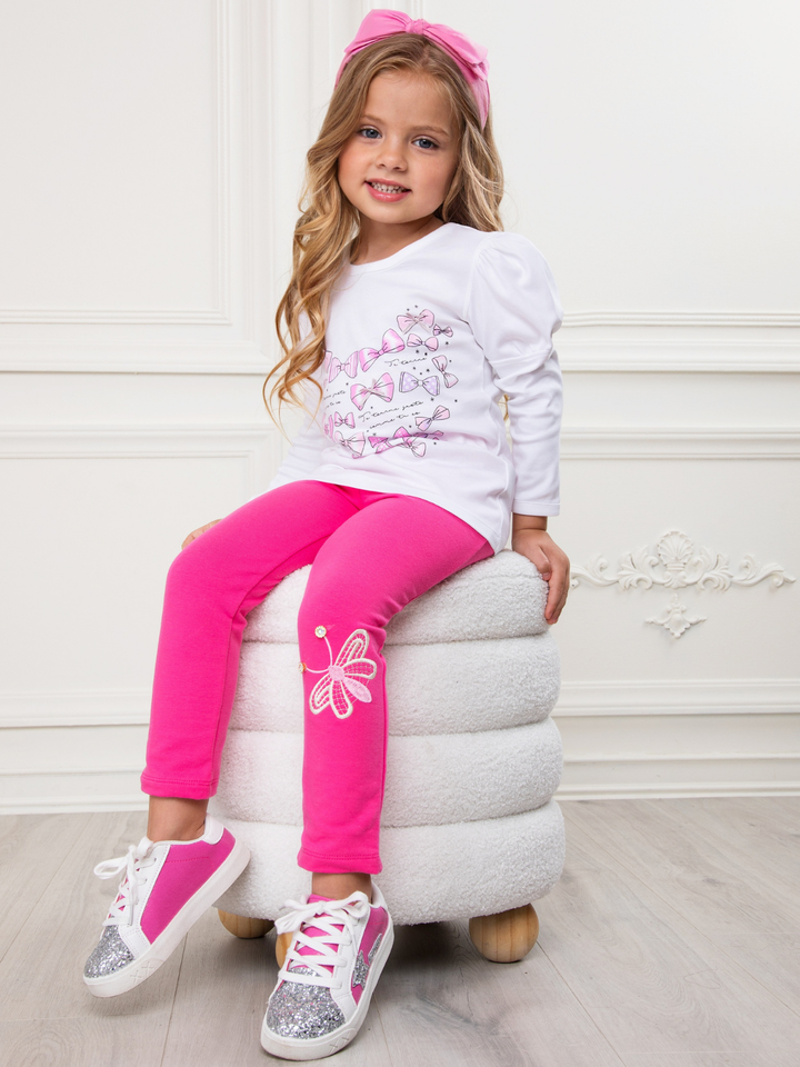 Blossom Butterfly Pink Premium Cotton Leggings