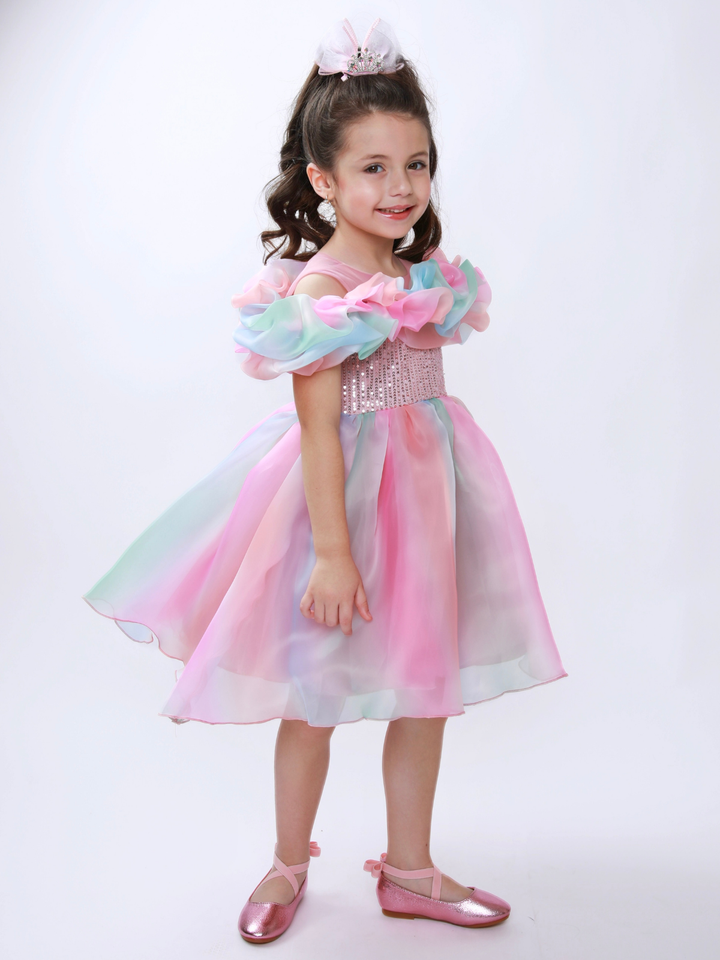 Dreamy Twirl Pastel Ruffle Party Dress Mia Belle Girls