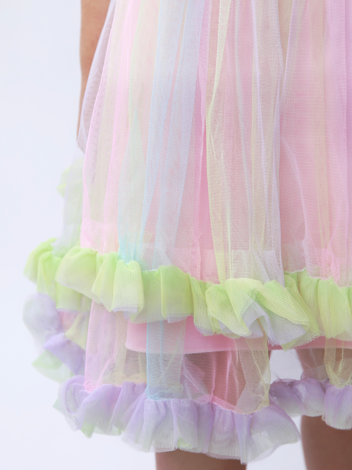 Princess Dream Rainbow Ruffle Tulle Dress Mia Belle Girls