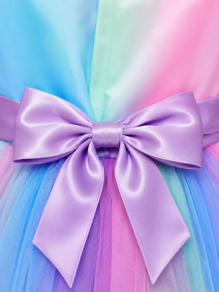 Princess Twirl Rainbow Tulle Ruffle Dress Mia Belle Girls