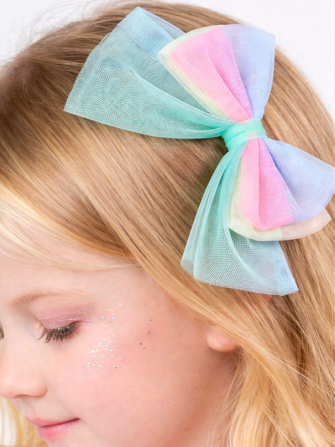 Pastel Petals Layered Tulle Bow Clip