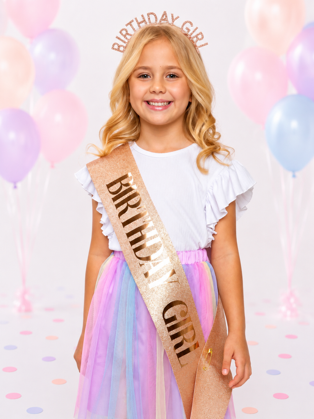 Birthday Girl Glitter Headband & Sash Set Mia Belle Girls