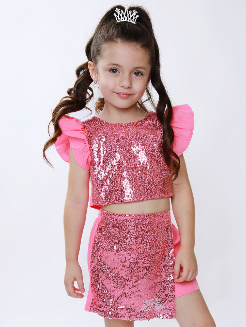 Birthday Glam Pink Sequin Skort Set Mia Belle Girls
