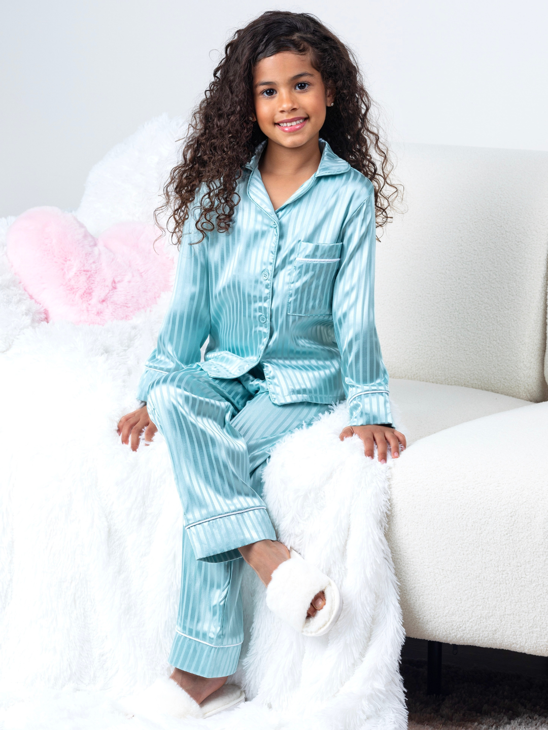 Mint to Dream Satin Stripe Pajama Set