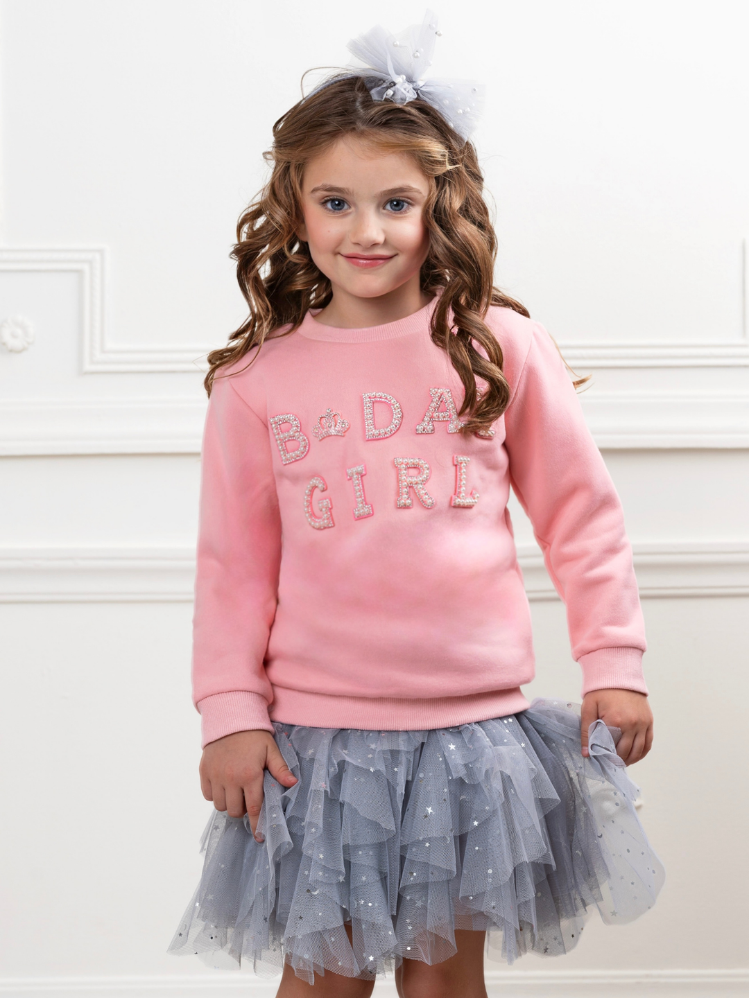 Birthday Girl Princess Pearl Embellished Sweatshirt