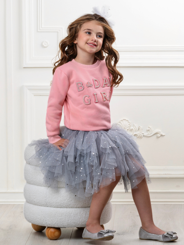 Birthday Girl Princess Pearl Embellished Sweatshirt