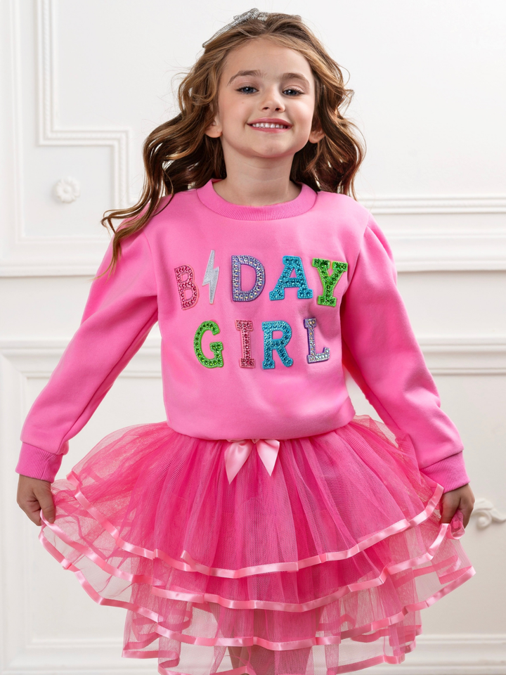 Color Pop Birthday Girl Gem Sweatshirt