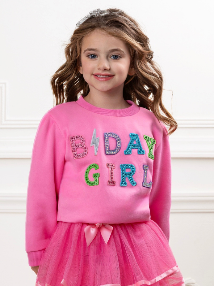Color Pop Birthday Girl Gem Sweatshirt