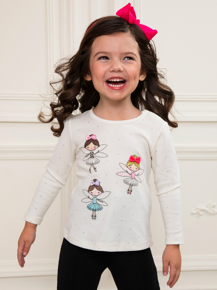 Fairy Friends Sparkle Slim Fit Sleeve Top