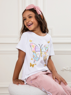 Radiant Butterfly Luxury Cotton Relaxed Fit Graphic Top