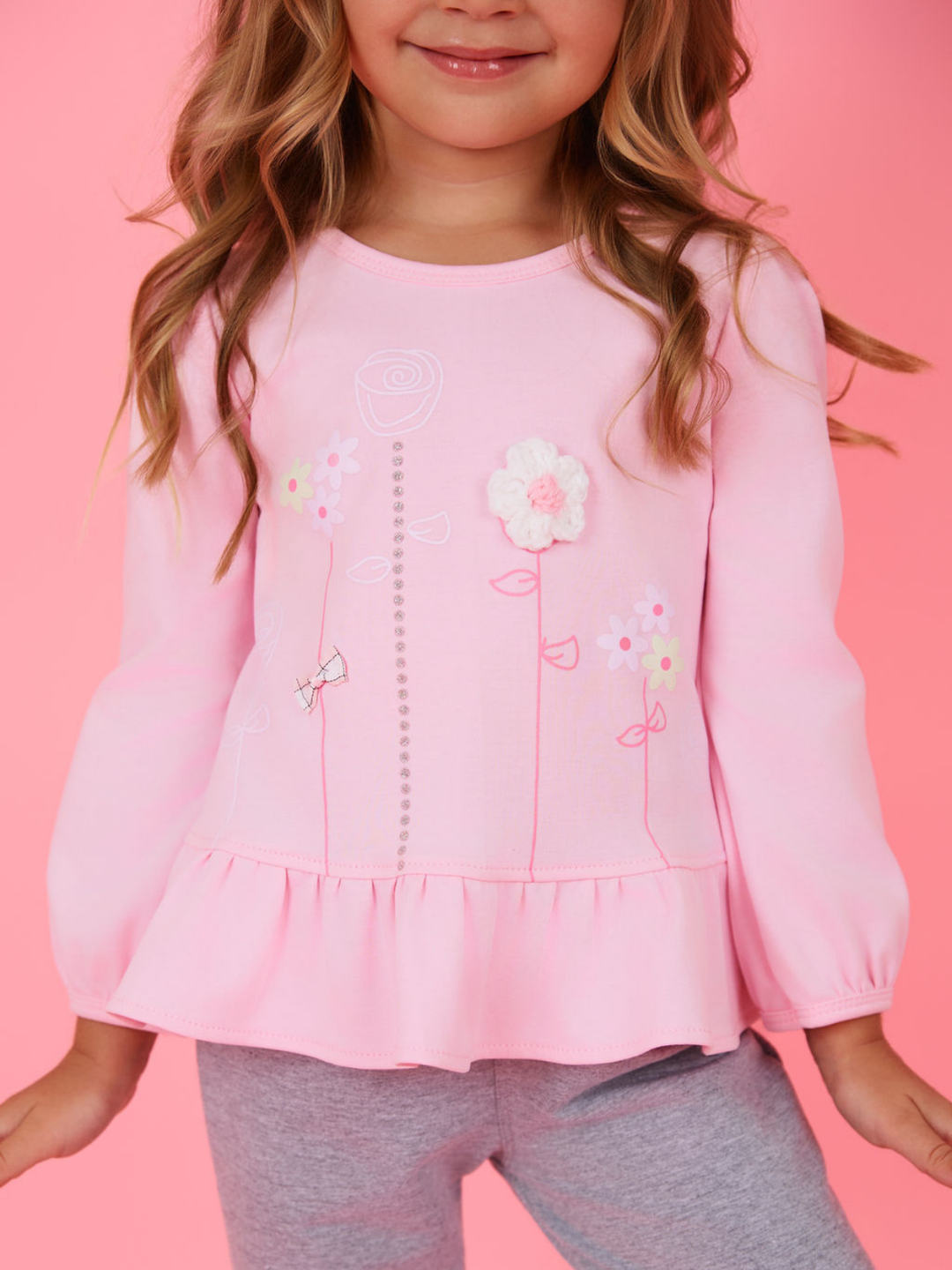 Blooming Bouquet Luxury Cotton Slim Fit Ruffle Top