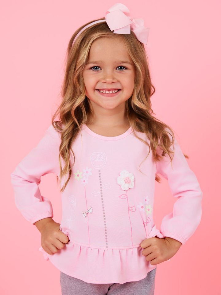 Blooming Bouquet Luxury Cotton Slim Fit Ruffle Top